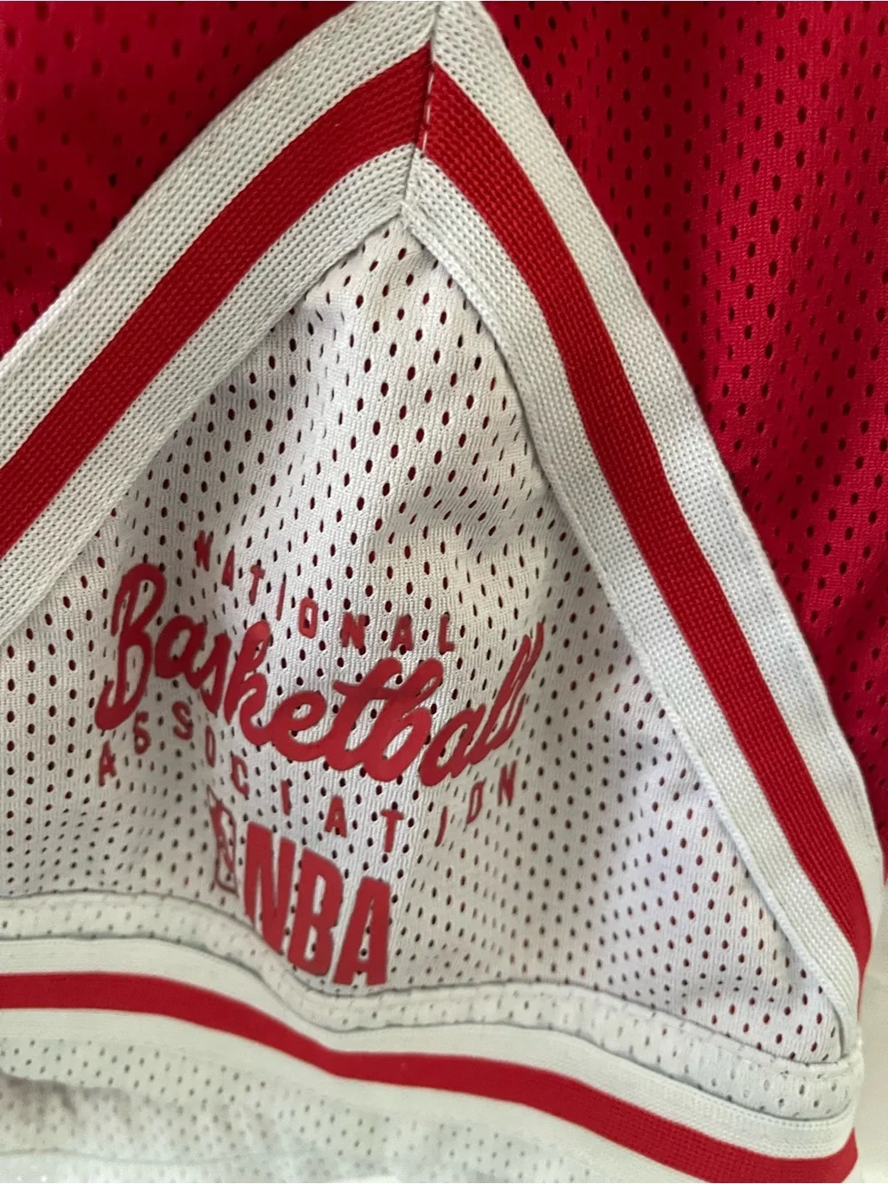 NBA Red Basketball Shorts with White Trim